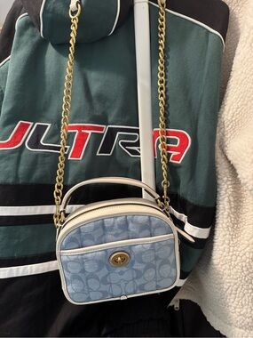 Coach Lunchbox Top Handle in Signature Chambray with Quilting (Style C4688)